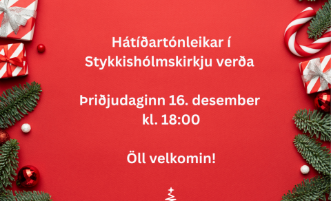 Hátíðartónleikar í kirkjunni 16. desember